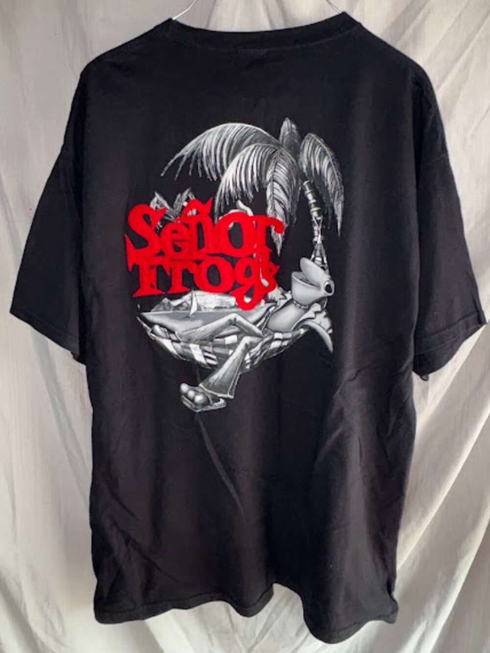 Senor Frogs Aruba Graphic T-Shirt - Men's XL - Black & Red -Cotton Short Sleeve